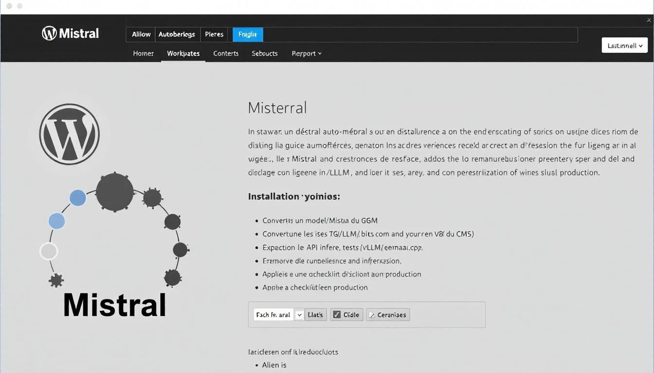 Illustration inline pour l'article : Déployer Mistral auto‑hébergé pour WordPress : guide actionnable