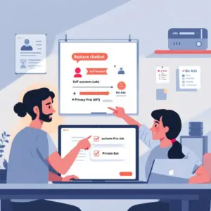 Image mise en avant pour l'article : Remplacer ChatGPT : chatbot WordPress sans pubs ni collecte