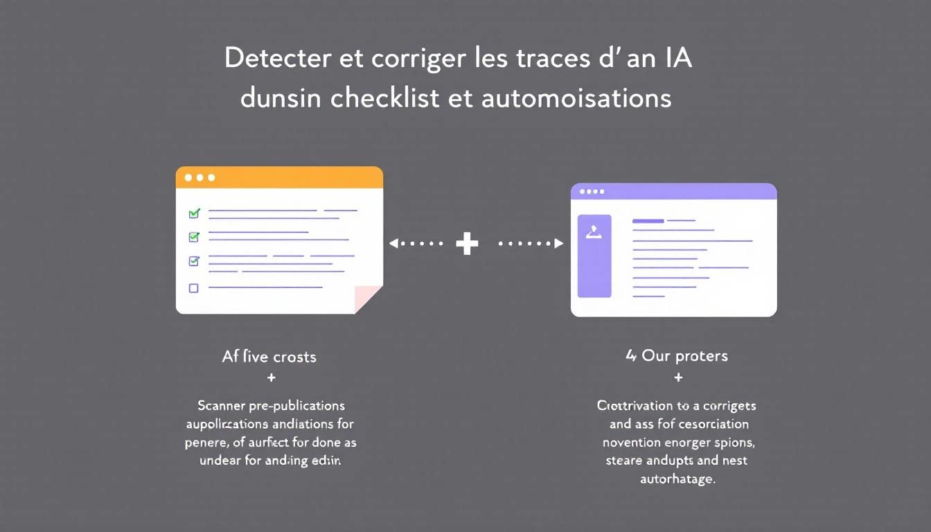 Illustration inline pour l'article : Détecter et corriger les traces d’IA dans WordPress — checklist et automatisations