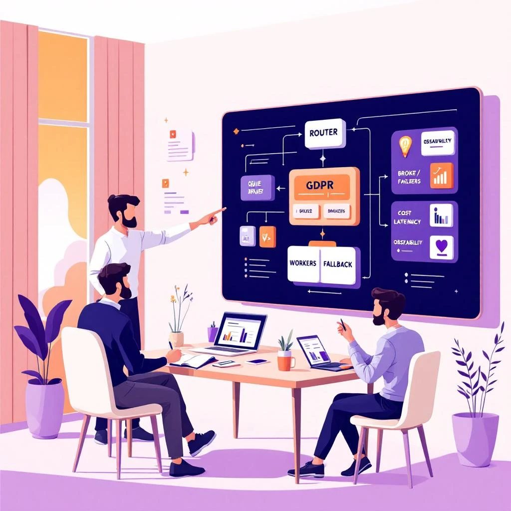 Image mise en avant pour l'article : Orchestrer l'IA pour WordPress : architecture, routage et fallback