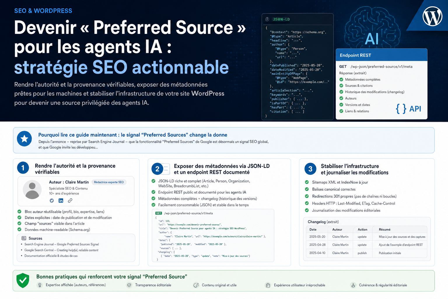 Illustration inline pour l'article : Devenir Preferred Source pour agents IA : stratégie SEO WordPress